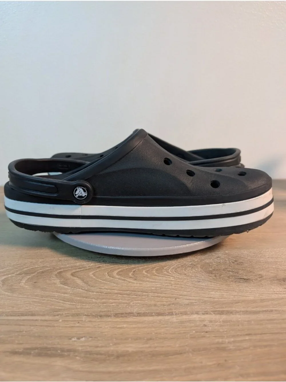 Crocs Bayaband Slip On Clog Men's Sz 13 Black Stripe Comfy Summer